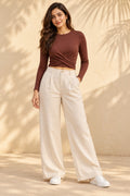 Twist Front Rib Crop Top in Emboldened – full length