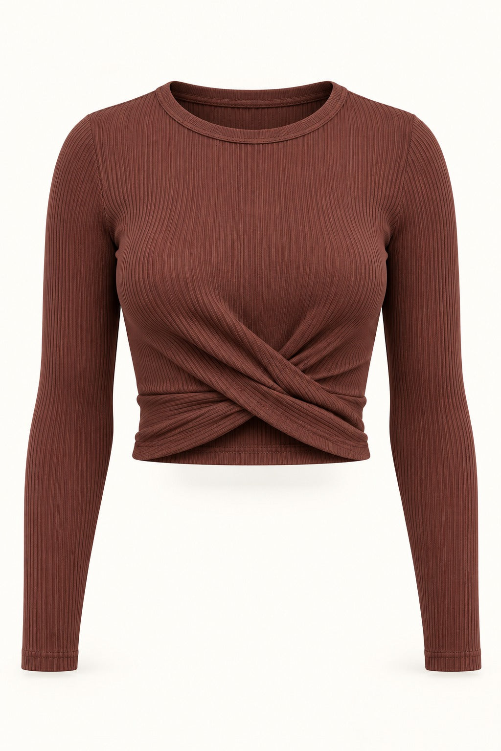 Twist Front Rib Crop Top in Emboldened – product view
