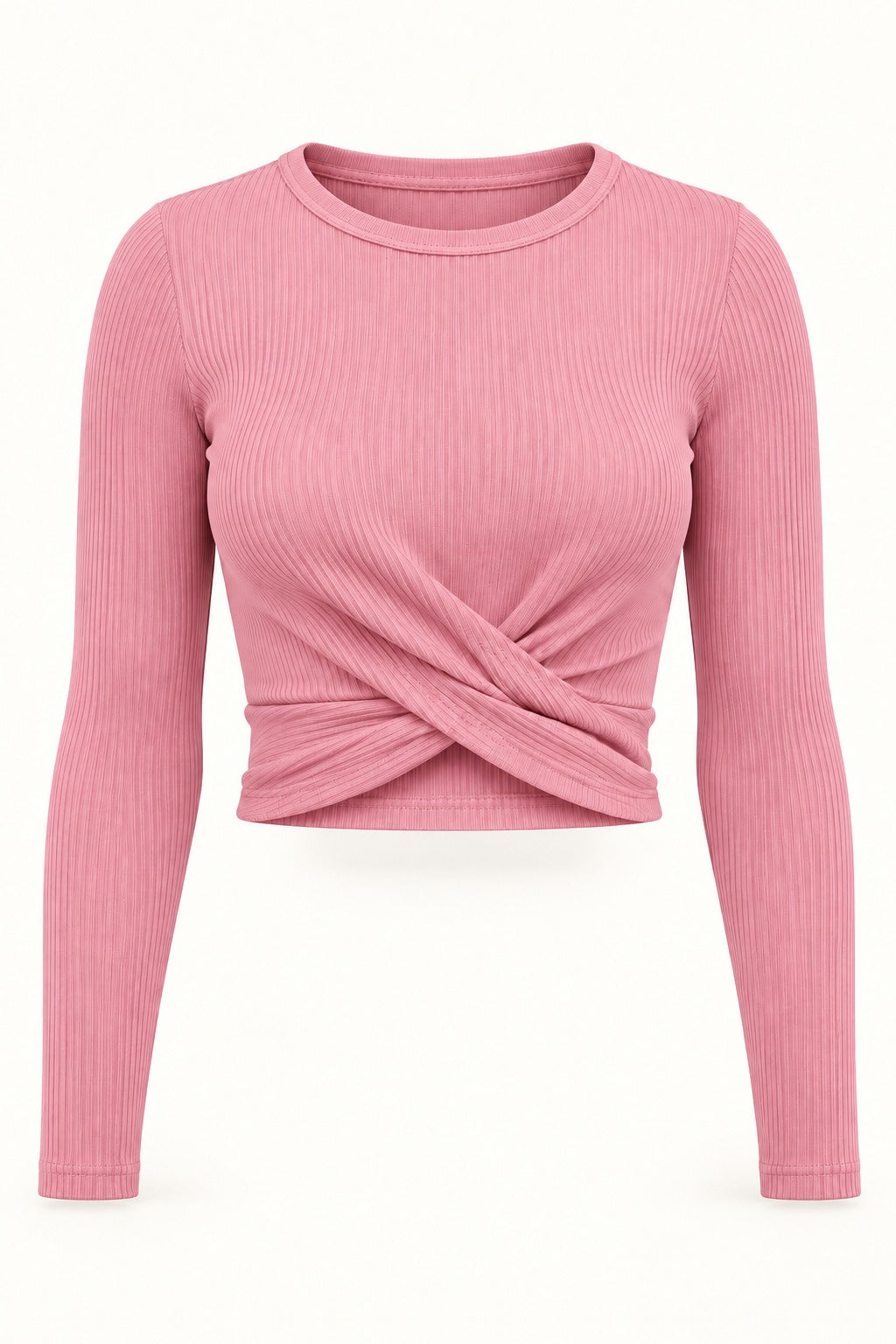 Twist Front Rib Crop Top in Pirouette – product view