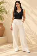 Notch Neck Rib Crop Top in Jet Black – full length