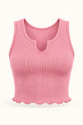 Notch Neck Rib Crop Top in Pirouette – product view