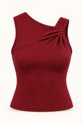 Twist Shoulder Rib Top in Emboldened – product view