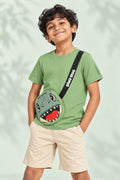 ColT & KiN Dino Hug Pocket Tee for kids – on model, close-up