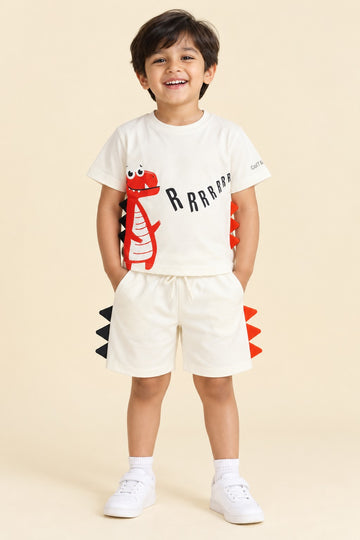 ColT & KiN Dino Roar Co-ord Set for kids – on model, full length