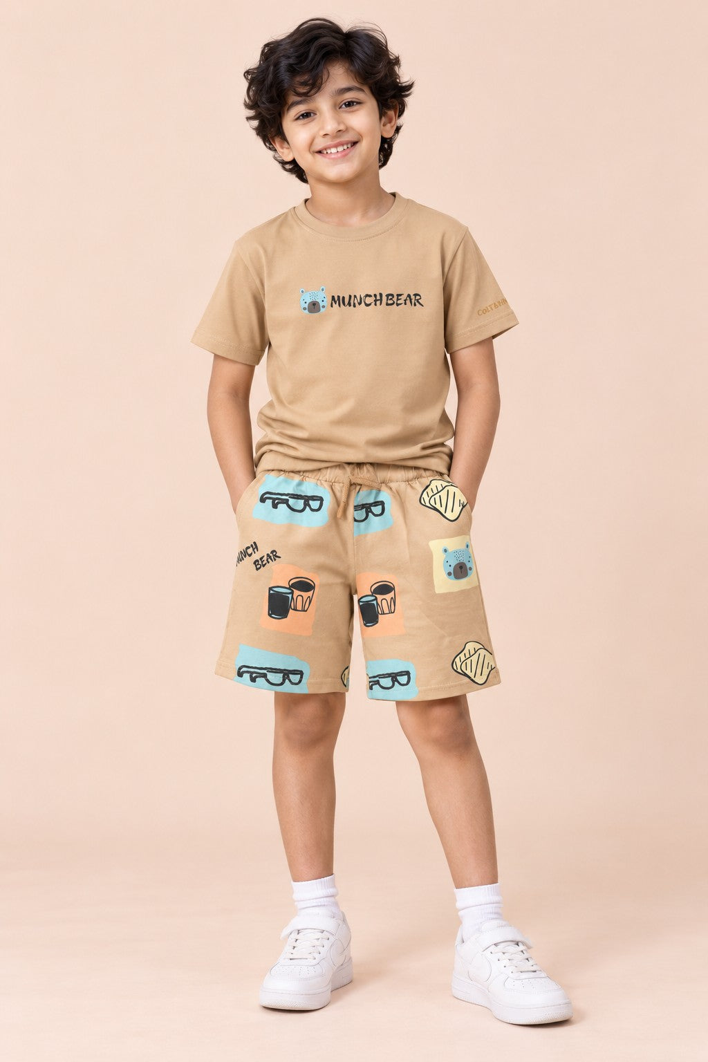 ColT & KiN Munch Bear Co-ord Set for kids – on model, full length