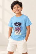 ColT & KiN Peek-a-Boo Dino Tee for kids – on model, close-up